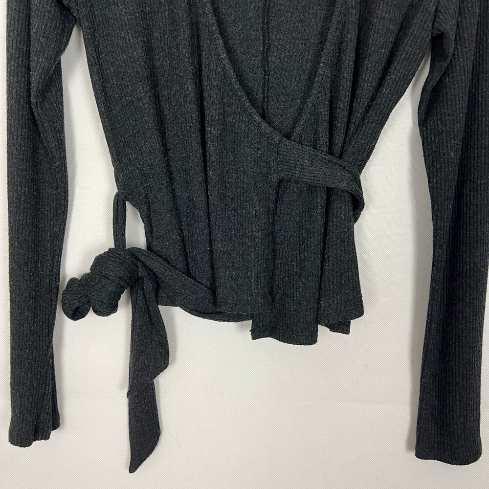 Rachel Rally Modal Blend Ribbed True Wrap Sweater Size M - Picture 4 of 10